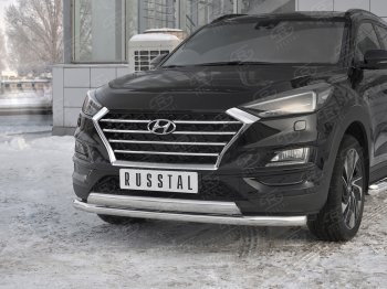 14 349 р. Защита переднего бампера (2 трубы Ø63 и 75х42 мм, нержавейка) Russtal Hyundai Tucson TL рестайлинг (2018-2021)  с доставкой в г. Майкоп. Увеличить фотографию 4