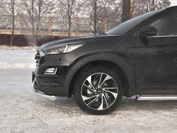 15 549 р. Защита переднего бампера (Ø 63 мм, нержавейка) SLITKOFF  Hyundai Tucson  TL (2018-2021) рестайлинг  с доставкой в г. Майкоп. Увеличить фотографию 3