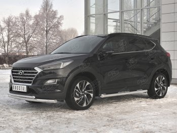 17 899 р. Защита переднего бампера (2 трубы Ø63 и 42 мм, нержавейка) SLITKOFF  Hyundai Tucson  TL (2018-2021) рестайлинг  с доставкой в г. Майкоп. Увеличить фотографию 2