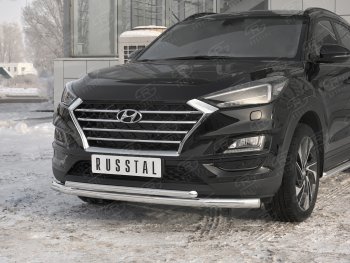 17 899 р. Защита переднего бампера (2 трубы Ø63 и 42 мм, нержавейка) SLITKOFF  Hyundai Tucson  TL (2018-2021) рестайлинг  с доставкой в г. Майкоп. Увеличить фотографию 4
