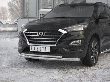 17 599 р. Защита переднего бампера (2 трубы Ø63 и 42 мм, нержавейка) SLITKOFF Hyundai Tucson TL рестайлинг (2018-2021)  с доставкой в г. Майкоп. Увеличить фотографию 4