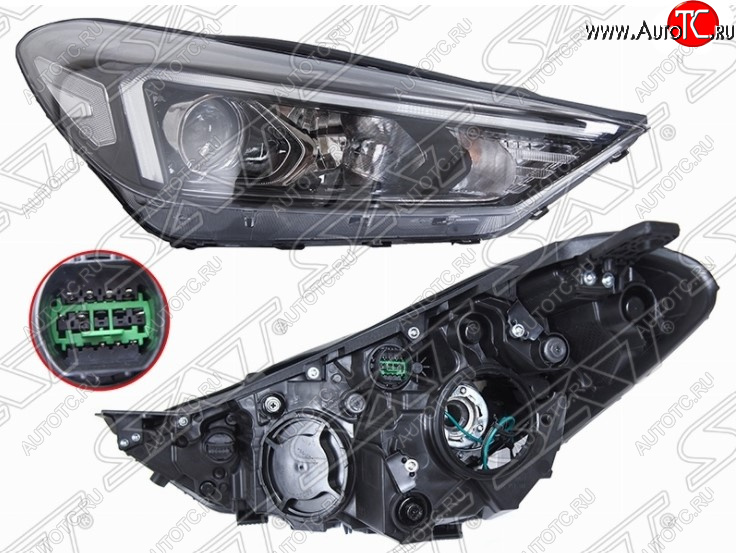 16 549 р. Правая передняя фара SAT (LED) Hyundai Tucson TL рестайлинг (2018-2021)  с доставкой в г. Майкоп