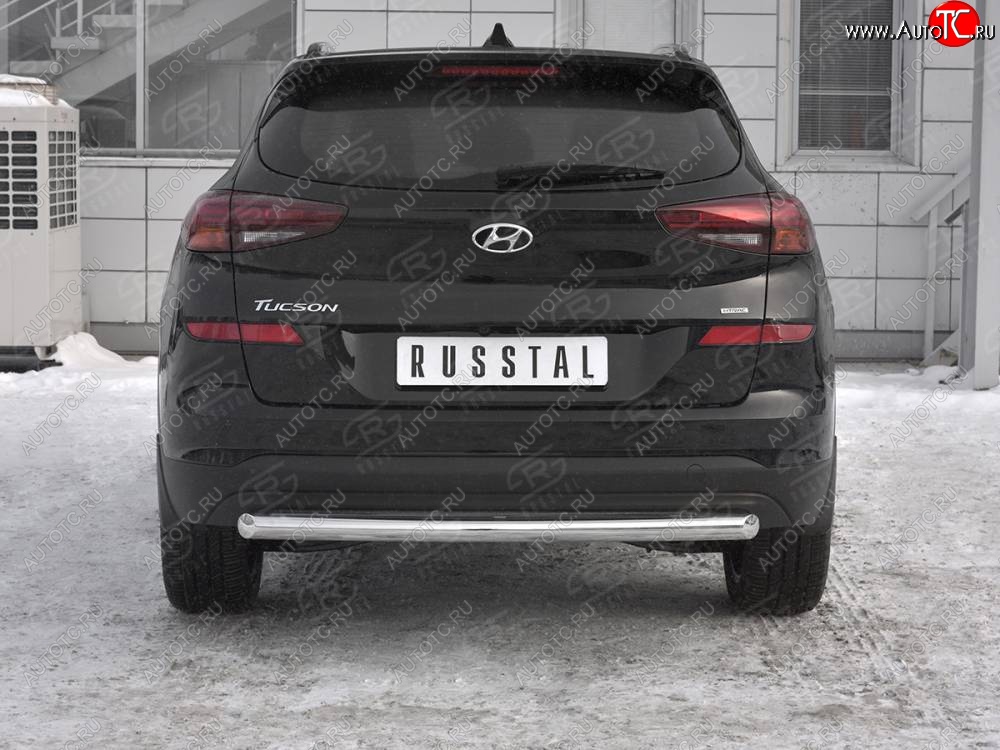 14 899 р. Защита заднего бампера (Ø63 мм, нержавейка) SLITKOFF Hyundai Tucson TL рестайлинг (2018-2021)  с доставкой в г. Майкоп
