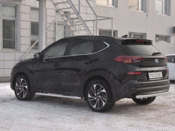 14 899 р. Защита заднего бампера (Ø63 мм, нержавейка) SLITKOFF Hyundai Tucson TL рестайлинг (2018-2021)  с доставкой в г. Майкоп. Увеличить фотографию 2