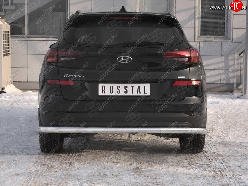 15 349 р. Защита заднего бампера (Ø63 мм, нержавейка) RUSSTAL Hyundai Tucson TL рестайлинг (2018-2021)  с доставкой в г. Майкоп