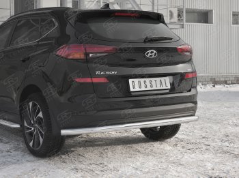 15 349 р. Защита заднего бампера (Ø63 мм, нержавейка) RUSSTAL Hyundai Tucson TL рестайлинг (2018-2021)  с доставкой в г. Майкоп. Увеличить фотографию 3