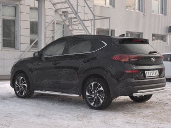 16 999 р. Защита заднего бампера (Ø63/42 мм, нержавейка) SLITKOFF Hyundai Tucson TL рестайлинг (2018-2021)  с доставкой в г. Майкоп. Увеличить фотографию 2