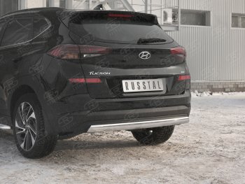 11 899 р. Защита заднего бампера (Ø75x42 мм, нержавейка) Russtal Hyundai Tucson TL рестайлинг (2018-2021)  с доставкой в г. Майкоп. Увеличить фотографию 4