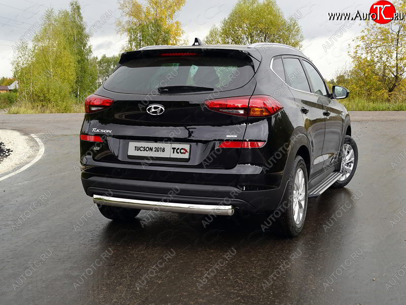 18 999 р. Защита заднего бампера (овальная) ТСС (нержавейка d75х42 мм) Hyundai Tucson TL рестайлинг (2018-2021)  с доставкой в г. Майкоп