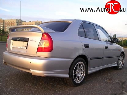 2 899 р. Козырёк на заднее стекло Street Hyundai Accent 2 LC седан дорестайлинг (ТагАЗ) (1999-2012) (Неокрашенный)  с доставкой в г. Майкоп