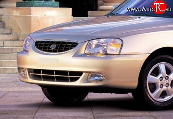 3 599 р. Передний бампер Стандартный Hyundai Accent 2 LC седан дорестайлинг (ТагАЗ) (1999-2012) (Окрашенный)  с доставкой в г. Майкоп