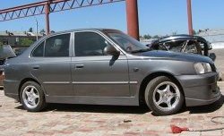 Пороги накладки Racer Hyundai Accent 2 LC седан дорестайлинг (ТагАЗ) (1999-2012)