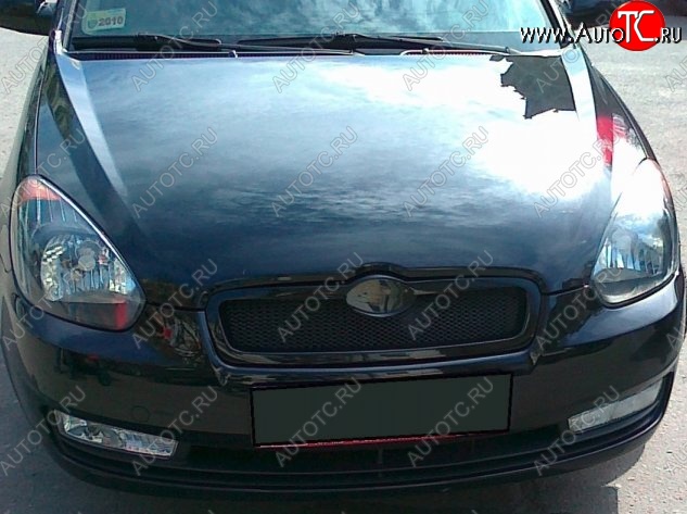 4 749 р. Решётка радиатора CT Hyundai Accent 3 MC хэтчбек (2005-2011) (Неокрашенная)  с доставкой в г. Майкоп