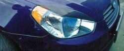 1 649 р. Реснички на фары CT v2 Hyundai Accent 3 MC хэтчбек (2005-2011) (Неокрашенные)  с доставкой в г. Майкоп. Увеличить фотографию 2