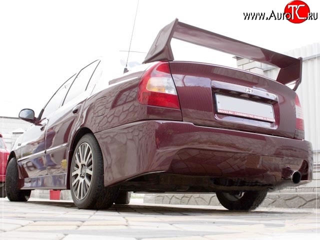 6 549 р. Спойлер EVO Style Hyundai Accent 2 LC седан дорестайлинг (ТагАЗ) (1999-2012) (Неокрашенный)  с доставкой в г. Майкоп