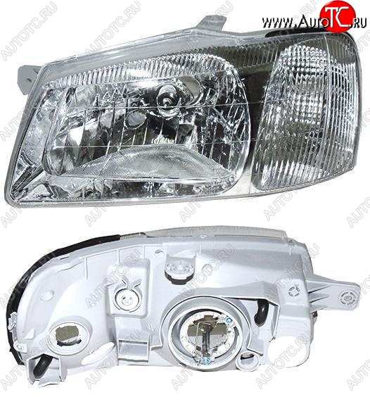 6 999 р. Левая фара DEPO Hyundai Accent 2 LC седан дорестайлинг (ТагАЗ) (1999-2012)  с доставкой в г. Майкоп