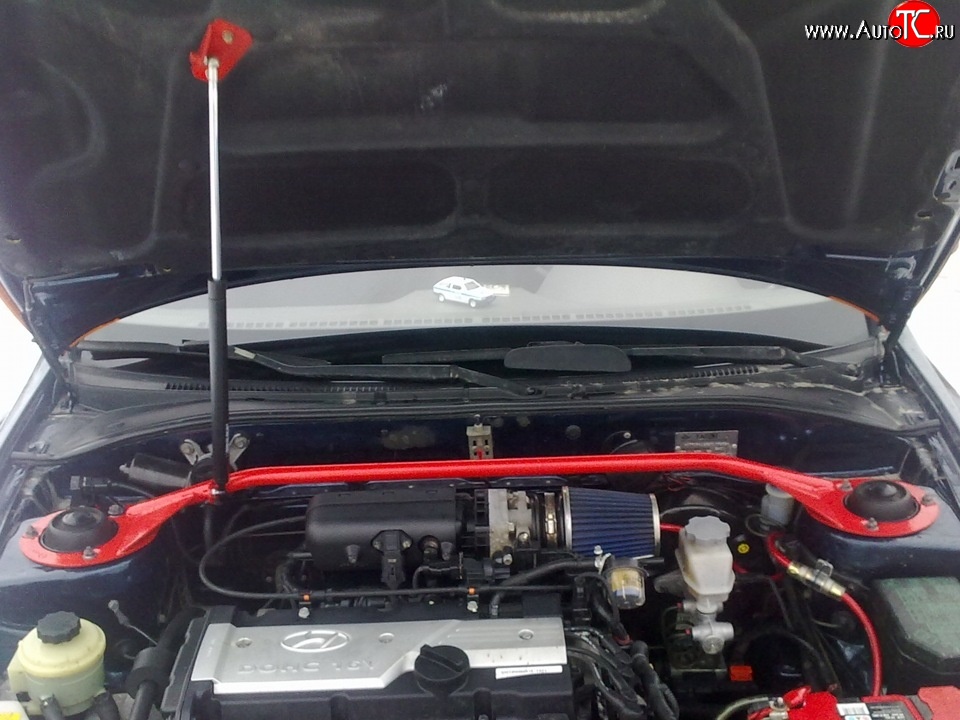 3 189 р. Растяжка передних стоек Sport  Hyundai Accent  2 LC (1999-2012) седан дорестайлинг (ТагАЗ) (Нерегулируемая)  с доставкой в г. Майкоп