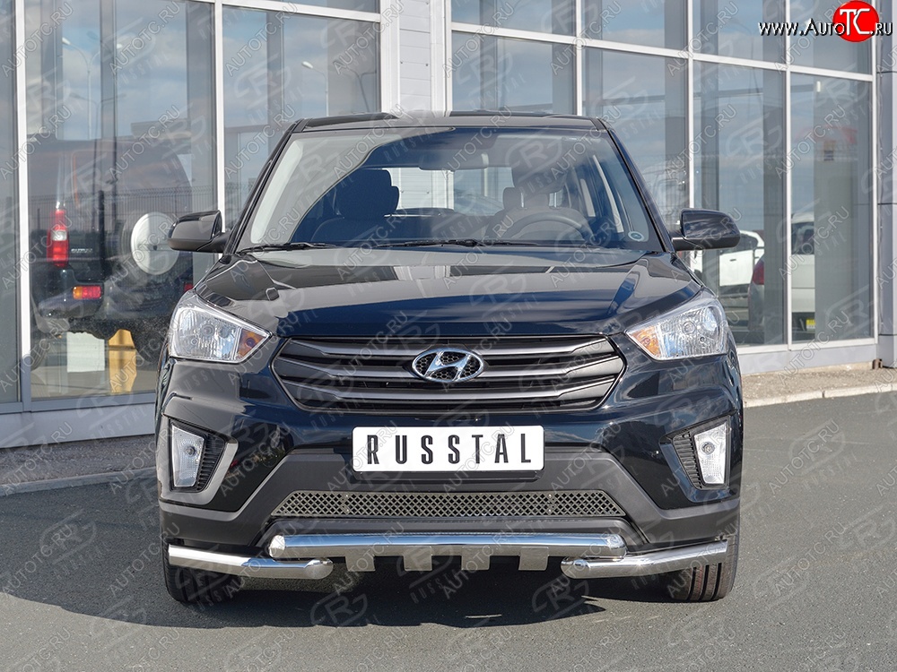 3 749 р. Защитная решётка в воздуховод бампера Berkut (нержавейка) Hyundai Creta GS дорестайлинг (2015-2019)  с доставкой в г. Майкоп