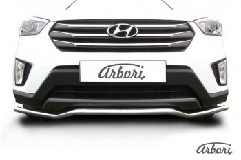 4 799 р. Защита переднего бампера Arbori (волна, нержавейка, 1 труба d42 mm). Hyundai Creta GS дорестайлинг (2015-2019)  с доставкой в г. Майкоп. Увеличить фотографию 2