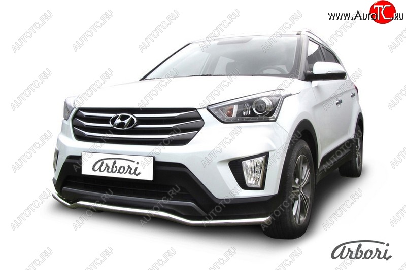4 799 р. Защита переднего бампера Arbori (волна, нержавейка, 1 труба d42 mm). Hyundai Creta GS дорестайлинг (2015-2019)  с доставкой в г. Майкоп