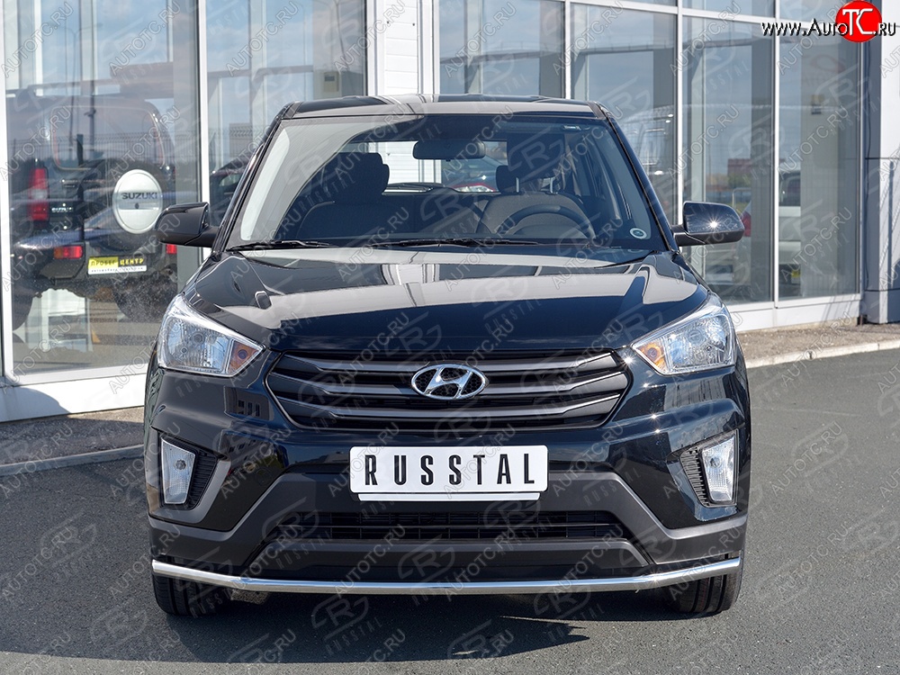 13 999 р. Защита переднего бампера (Ø42 мм, нержавейка) SLITKOFF  Hyundai Creta  GS (2015-2021) дорестайлинг, рестайлинг  с доставкой в г. Майкоп