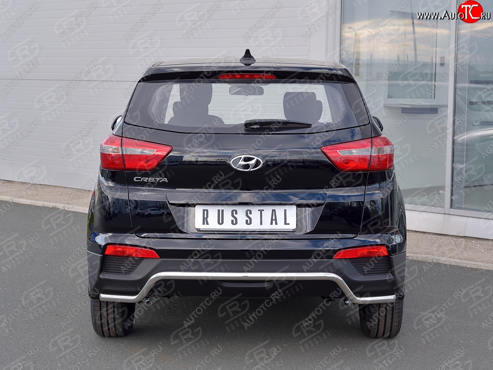 13 999 р. Защита заднего бампера (Ø42 мм волна, нержавейка) SLITKOFF  Hyundai Creta  GS (2015-2021) дорестайлинг, рестайлинг  с доставкой в г. Майкоп