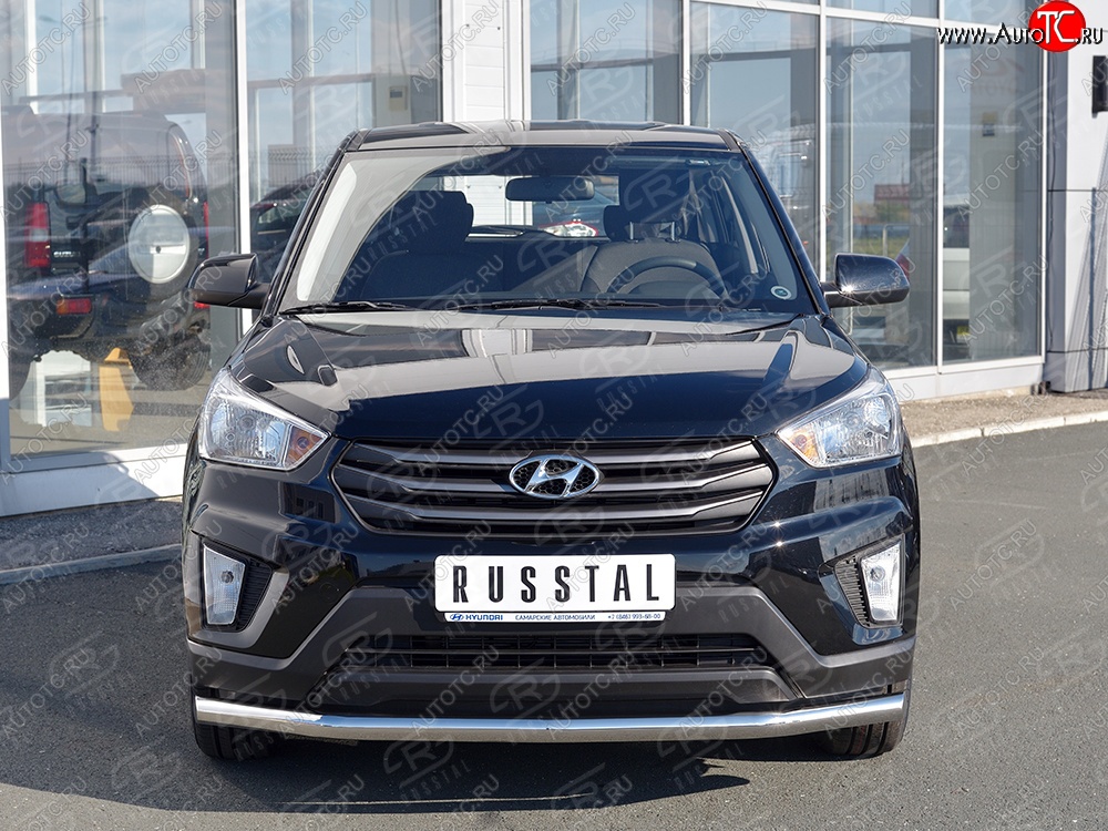 15 649 р. Защита переднего бампера (Ø63 мм, нержавейка) SLITKOFF  Hyundai Creta  GS (2015-2021) дорестайлинг, рестайлинг  с доставкой в г. Майкоп