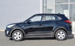 Защита порогов из круглой трубы диаметром 42 мм SLITKOFF Hyundai Creta  GS (2015-2021) дорестайлинг, рестайлинг