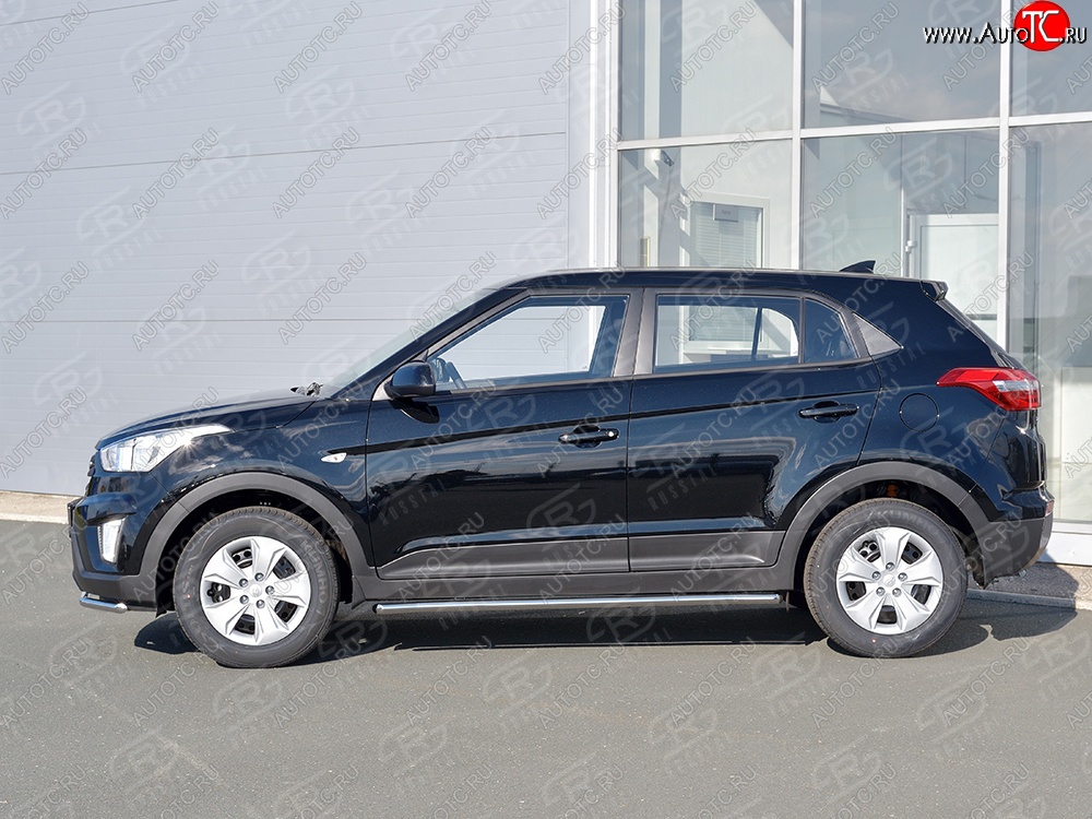 16 549 р. Защита порогов из круглой трубы диаметром 42 мм SLITKOFF  Hyundai Creta  GS (2015-2021) дорестайлинг, рестайлинг  с доставкой в г. Майкоп