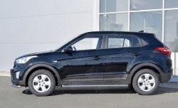 Защита порогов из круглой трубы диаметром 63 мм SLITKOFF Hyundai Creta  GS (2015-2021) дорестайлинг, рестайлинг