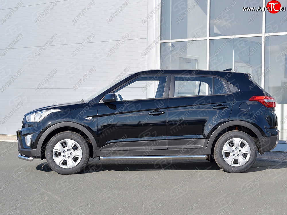 19 549 р. Защита порогов из круглой трубы диаметром 63 мм SLITKOFF Hyundai Creta GS дорестайлинг (2015-2019)  с доставкой в г. Майкоп