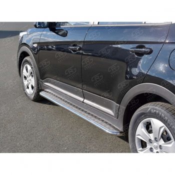 22 999 р. Широкая защита порогов с трубой d42 мм SLITKOFF v2  Hyundai Creta  GS (2015-2021) дорестайлинг, рестайлинг  с доставкой в г. Майкоп. Увеличить фотографию 4