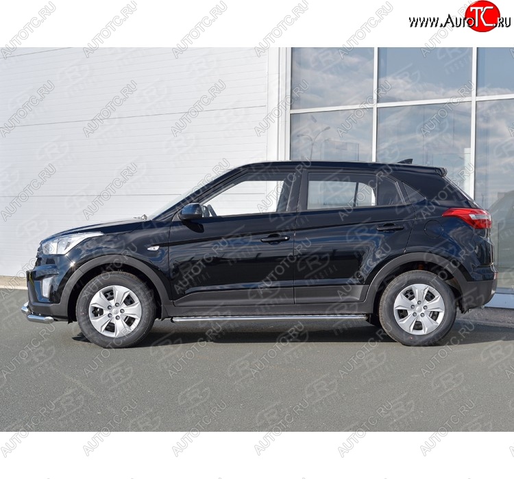22 999 р. Широкая защита порогов с трубой d42 мм SLITKOFF v2  Hyundai Creta  GS (2015-2021) дорестайлинг, рестайлинг  с доставкой в г. Майкоп