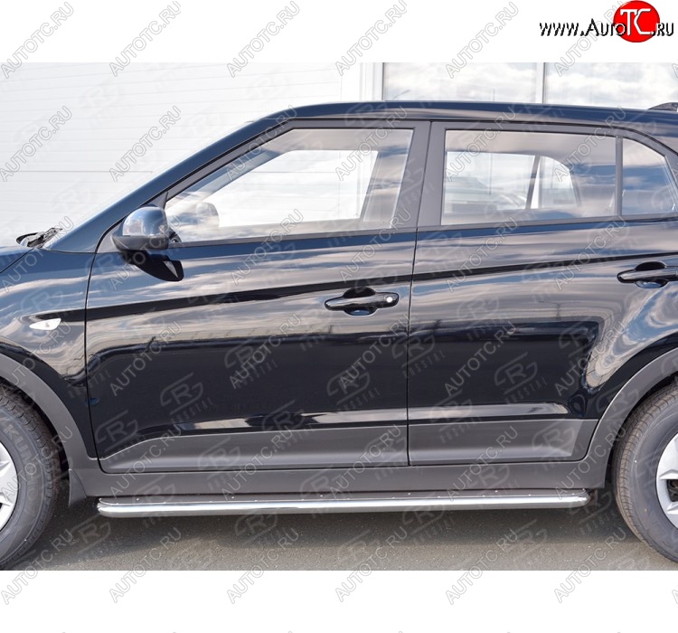 35 549 р. Порожки для ног (труба Ø42) SLITKOFF  Hyundai Creta  GS (2015-2021) дорестайлинг, рестайлинг (Вариант 3 (лист нерж, проф. нерж))  с доставкой в г. Майкоп
