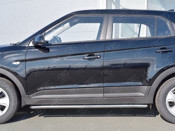 16 549 р. Защита порогов из круглой трубы d42 мм SLITKOFF v3 Hyundai Creta GS дорестайлинг (2015-2019)  с доставкой в г. Майкоп. Увеличить фотографию 2