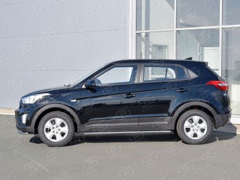 16 549 р. Защита порогов из круглой трубы d42 мм SLITKOFF v3 Hyundai Creta GS дорестайлинг (2015-2019)  с доставкой в г. Майкоп. Увеличить фотографию 3