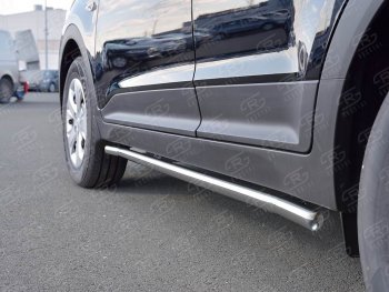 16 549 р. Защита порогов из круглой трубы d42 мм SLITKOFF v3 Hyundai Creta GS дорестайлинг (2015-2019)  с доставкой в г. Майкоп. Увеличить фотографию 4