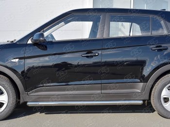 19 549 р. Защита порогов из круглой трубы диаметром 63 мм SLITKOFF v3  Hyundai Creta  GS (2015-2021) дорестайлинг, рестайлинг  с доставкой в г. Майкоп. Увеличить фотографию 3
