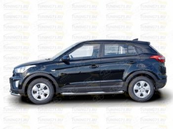 11 249 р. Защита порогов с пластиковыми вставками для ног SLITKOFF Hyundai Creta GS дорестайлинг (2015-2019)  с доставкой в г. Майкоп. Увеличить фотографию 5