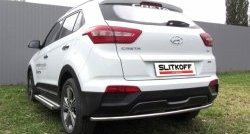 Защита заднего бампера из трубы диаметром 42 мм Slitkoff Hyundai Creta  GS (2015-2021) дорестайлинг, рестайлинг