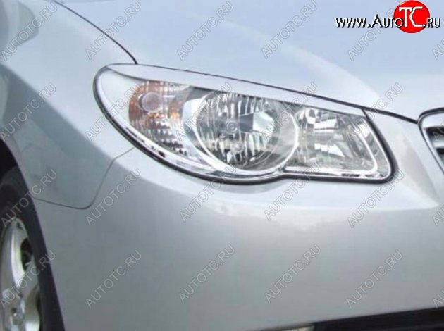 1 649 р. Реснички на фары CT v1 Hyundai Elantra HD (2006-2011) (Неокрашенные)  с доставкой в г. Майкоп