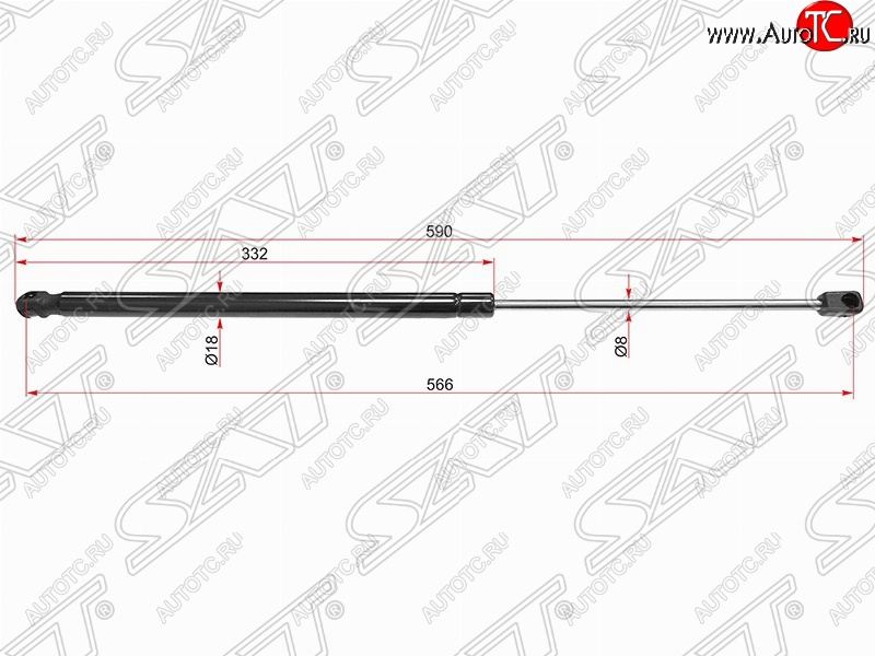 679 р. Упор крышки багажника SAT (газовый) Hyundai I30 FD хэтчбек дорестайлинг (2007-2010)  с доставкой в г. Майкоп