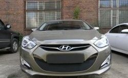 2 099 р. Сетка на бампер Russtal (черная) Hyundai I40 1 VF дорестайлинг седан (2011-2015)  с доставкой в г. Майкоп. Увеличить фотографию 4