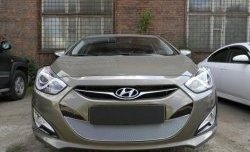 2 349 р. Сетка на бампер Russtal (хром) Hyundai I40 1 VF дорестайлинг седан (2011-2015)  с доставкой в г. Майкоп. Увеличить фотографию 2