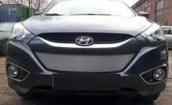 2 199 р. Сетка на бампер Russtal (хром) Hyundai IX35 LM дорестайлинг (2009-2013)  с доставкой в г. Майкоп. Увеличить фотографию 3