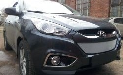 2 199 р. Сетка на бампер Russtal (хром) Hyundai IX35 LM дорестайлинг (2009-2013)  с доставкой в г. Майкоп. Увеличить фотографию 5
