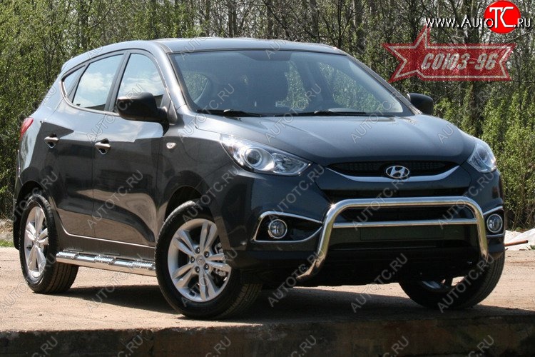 12 914 р. Защита переднего бампера Souz-96 (d60) Hyundai IX35 LM дорестайлинг (2009-2013)  с доставкой в г. Майкоп