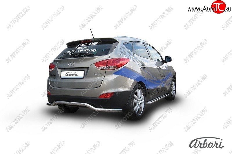12 959 р. Защита заднего бампера Arbori (волна, нержавейка, 1 труба d57 mm). Hyundai IX35 LM рестайлинг (2013-2018)  с доставкой в г. Майкоп