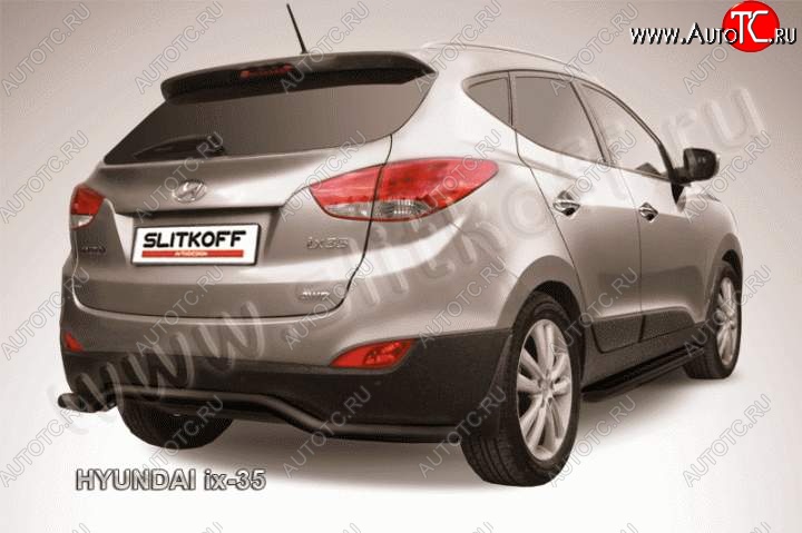 9 099 р. Защита заднего бампера из трубы d57 Slitkoff (волна) Hyundai IX35 LM рестайлинг (2013-2018) (Цвет: серебристый)  с доставкой в г. Майкоп
