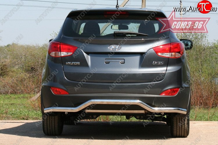 9 719 р. Защита заднего бампера Souz-96 (d60) Hyundai IX35 LM дорестайлинг (2009-2013)  с доставкой в г. Майкоп
